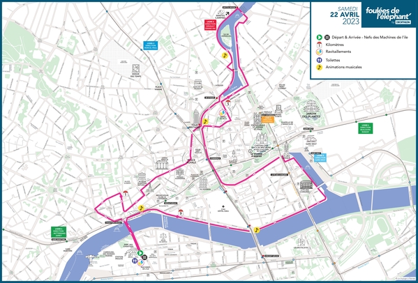 plan du parcours des foulées de l'éléphant 2023