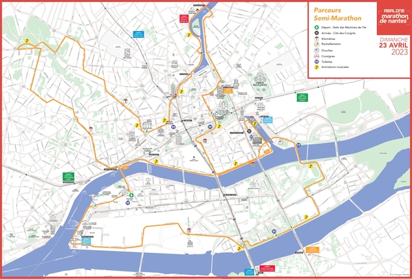 plan du semi-marathon de nantes 2023